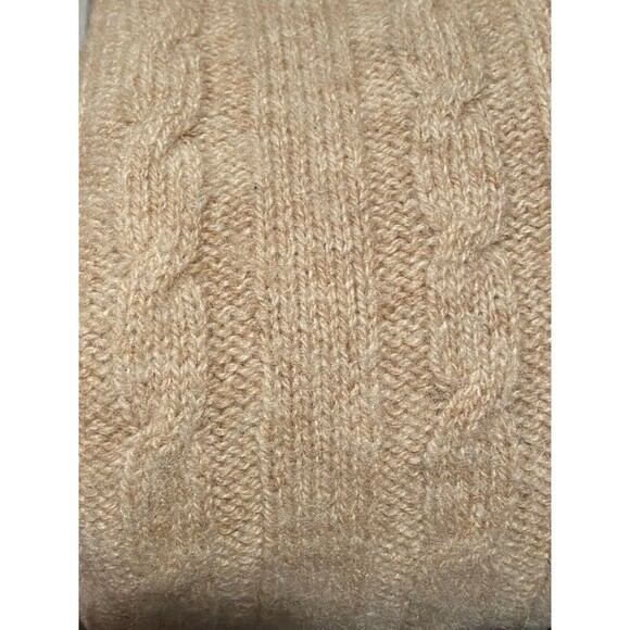 Vtg Jantzen USA Wool Blend Cable Knit Sweater L Beige Pullover Unisex Cozy - Picture 3 of 5